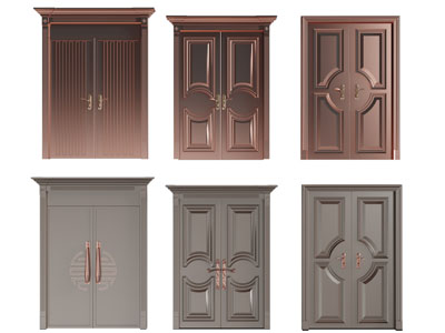 简欧铜制双扇大门