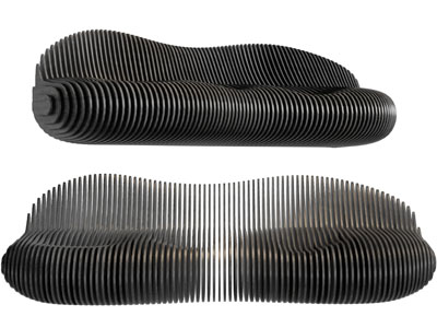 现代黑色实木镂空公共椅子