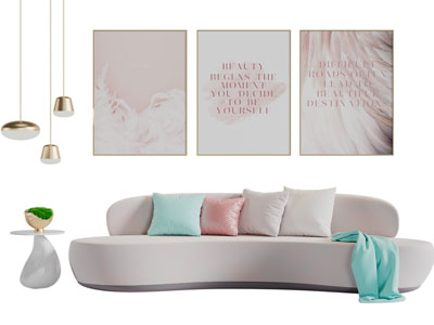 现代弧形多人沙发3d模型 现代弧形多人沙发