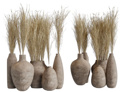 中式陶艺花瓶花卉