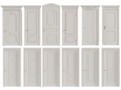 简欧白色平开门