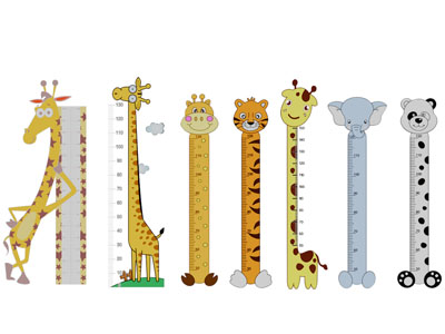 儿童卡通动物身高尺墙饰挂件