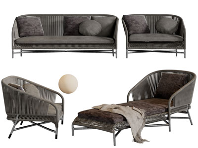 东南亚编织多人单人沙发躺椅