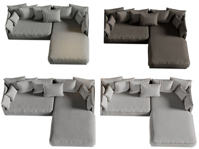 现代布艺转角多人沙发3d模型 现代布艺转角多人沙发