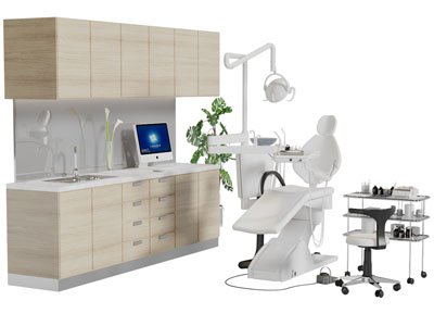 现代口腔门诊治疗床医疗器械3d模型 现代口腔门诊治疗床医疗器械