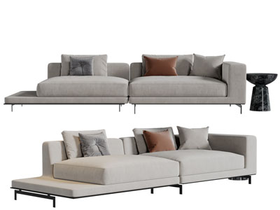 现代布艺多人沙发3d模型 现代布艺多人沙发