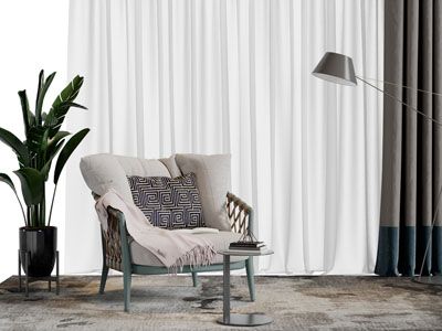 新中式藤编休闲椅子边几