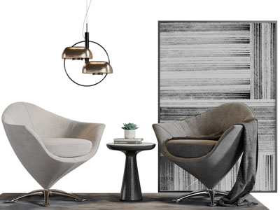 后现代休闲椅子边几