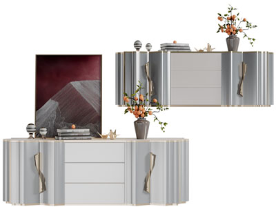 现代轻奢玄关柜边柜