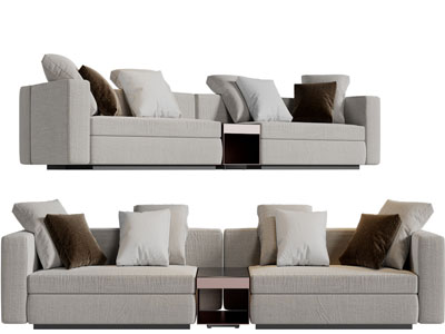 现代布艺多人沙发3d模型 现代布艺多人沙发