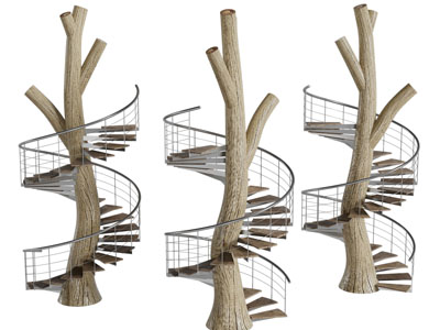 后现代创意螺旋旋转楼梯3d模型 后现代创意螺旋旋转楼梯