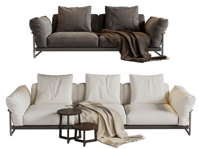 现代布艺多人沙发3d模型 现代布艺多人沙发