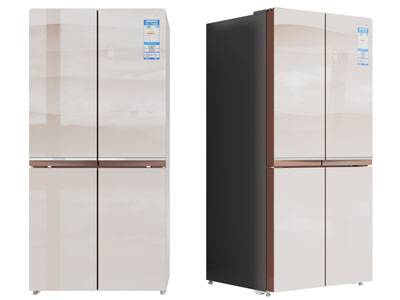 现代上下四扇门冰箱