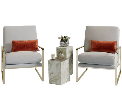 现代轻奢休闲椅子边几