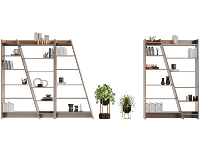 现代实木个性装饰架