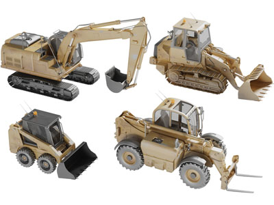 现代挖掘机铲车工程农机车