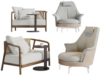 现代布艺单人沙发