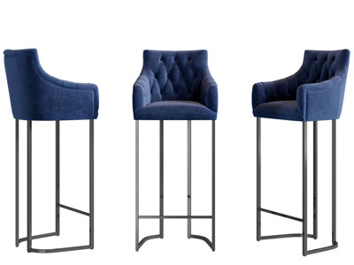 美式软包靠背吧椅