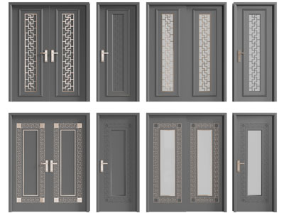 新中式双扇平开门