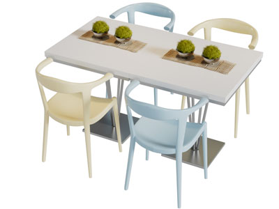 现代四人位餐桌椅组合