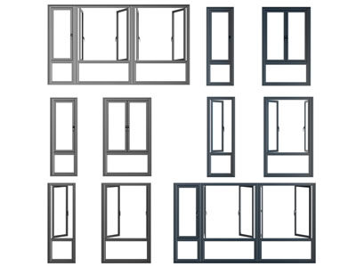 现代金属边框的平开窗