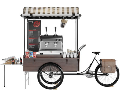 可移动咖啡售卖车3d模型 可移动咖啡售卖车