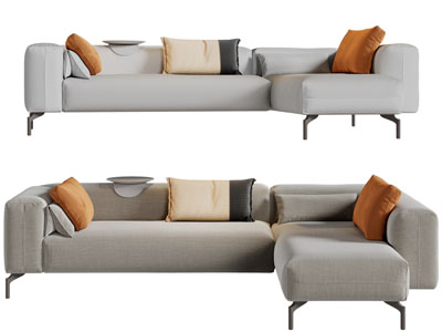 现代布艺转角多人沙发3d模型 现代布艺转角多人沙发