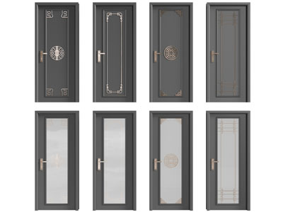 新中式黑色平开门