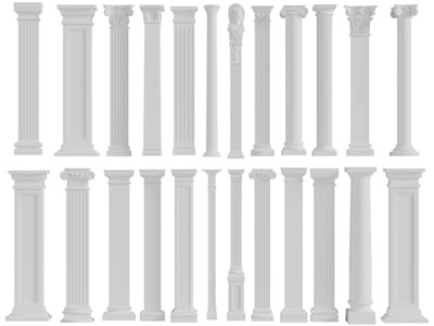 欧式方形凹凸纹理的雕花罗马柱子