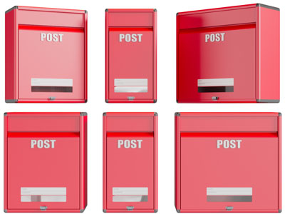 现代复古红色邮箱3d模型 现代复古红色邮箱
