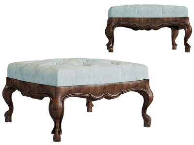 美式方形沙发凳