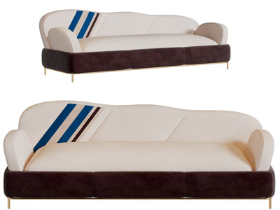 现代布艺多人沙发3d模型 现代布艺多人沙发