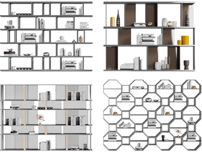 新中式开放式收纳装饰柜