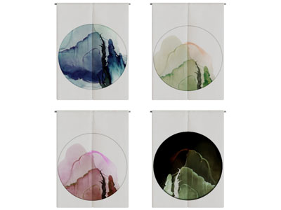 新中式门帘挂帘3d模型 新中式门帘挂帘