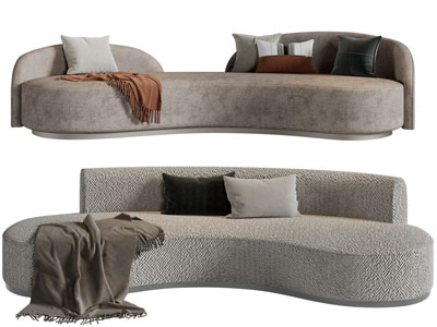 现代弧形多人沙发3d模型 现代弧形多人沙发