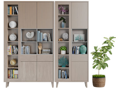 现代实木装饰柜