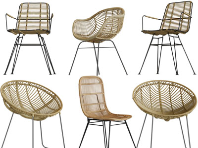 现代藤编休闲椅子