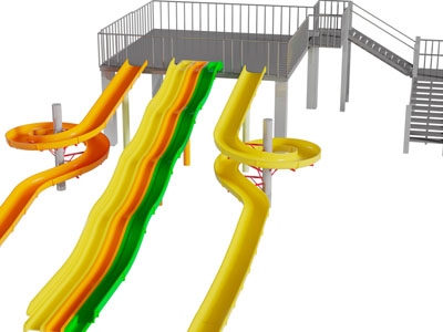 现代大型滑滑梯游乐设备3d模型 现代大型滑滑梯游乐设备