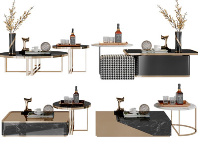 现代圆形方形茶几