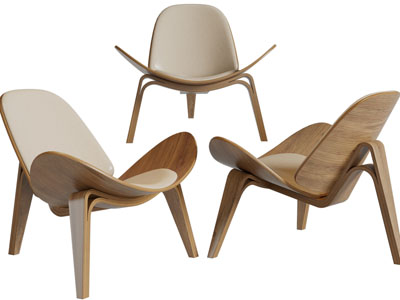 现代实木休闲椅子