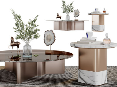 现代茶色玻璃茶几