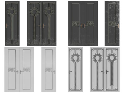 新中式雕花柜门