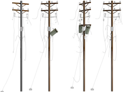 户外电线杆公共设施3d模型 户外电线杆公共设施