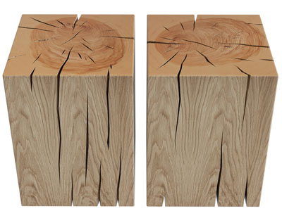 现代方形树桩坐凳