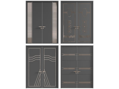 新中式双扇大门