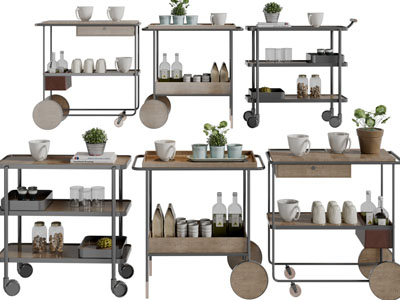 现代可移动咖啡杯托盘置物架