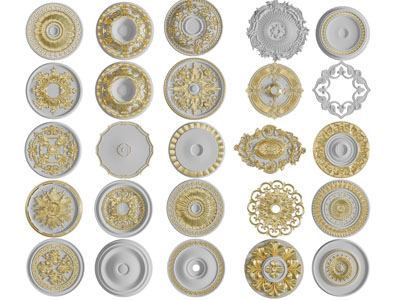 欧式圆形雕花灯盘