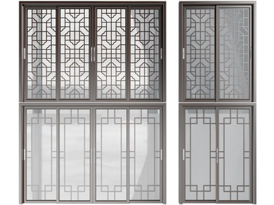 新中式四扇推拉门
