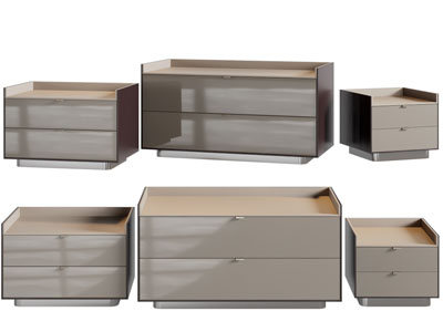 现代带抽屉的床头柜