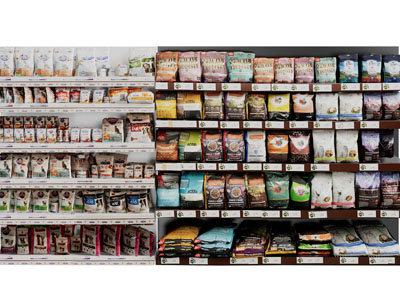 超市零食宠物食品展柜货架3d模型 超市零食宠物食品展柜货架